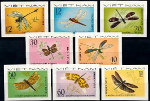 Вьетнам, 1977, Стрекозы, 8 марок без зубцов